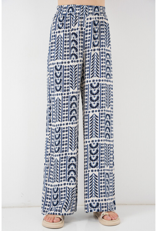 Kadın Desenli Viskon Pantolon 6749