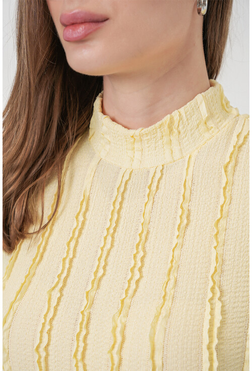 Kadın Dokulu Esnek Örme Bluz 975