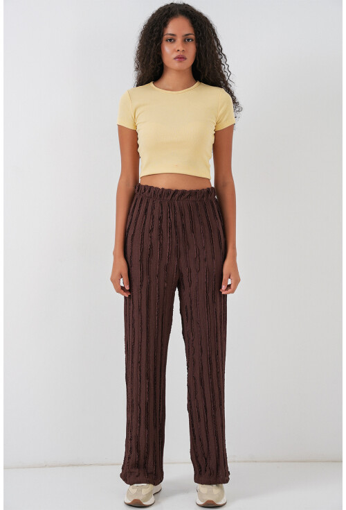 Kadın Dokulu Esnek Örme Pantolon 30057