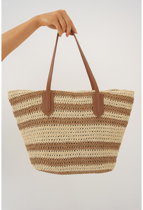 Kadın Fermuarlı Hasır Çanta 010189