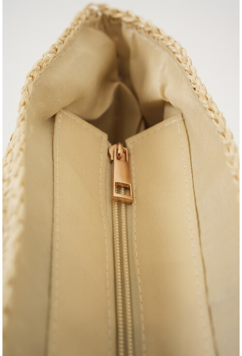 Kadın Fermuarlı Hasır Çanta 010189