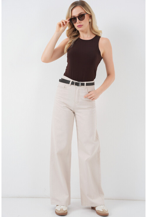 Kadın Halter Yaka Çıtçıtlı Body 972