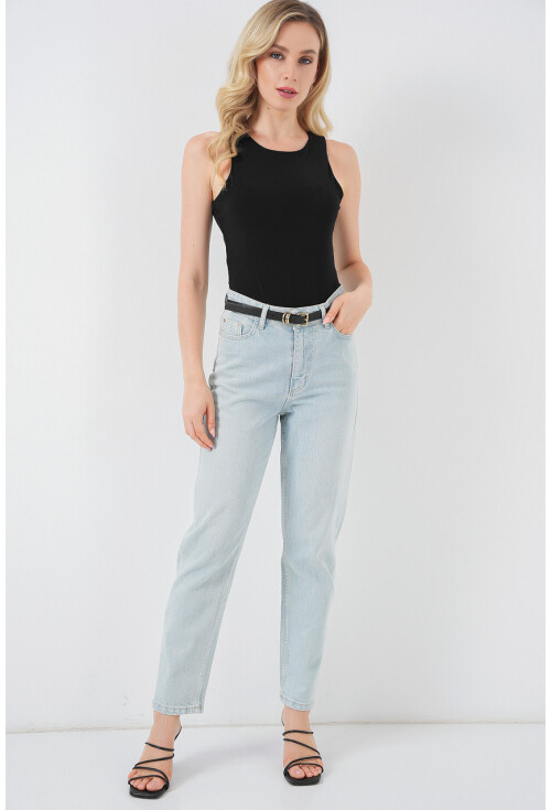 Kadın Halter Yaka Çıtçıtlı Body 972