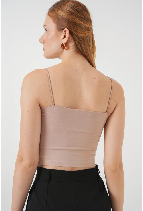 Kadın İp Askılı Basic Crop Atlet 973