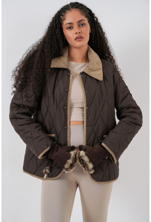 Kadın Kapitone Oversize Mont 5226