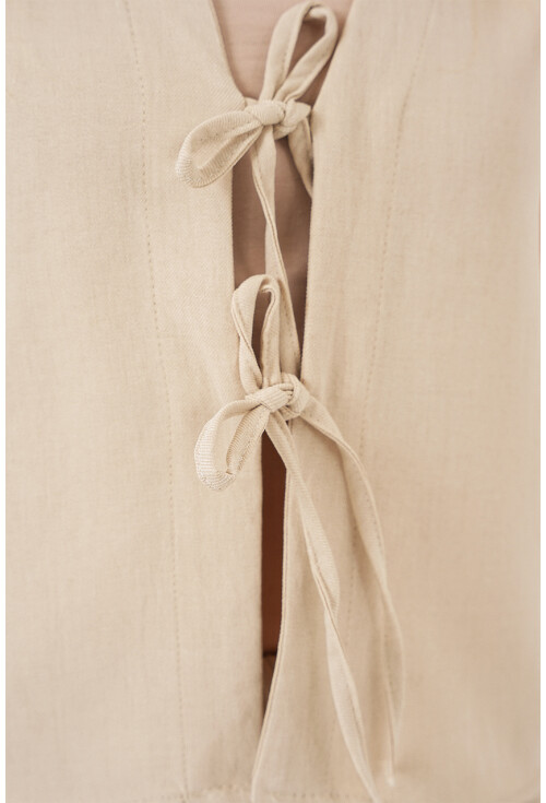 Kadın Keten Görünümlü Sıfır Kol İkili Takım 6746