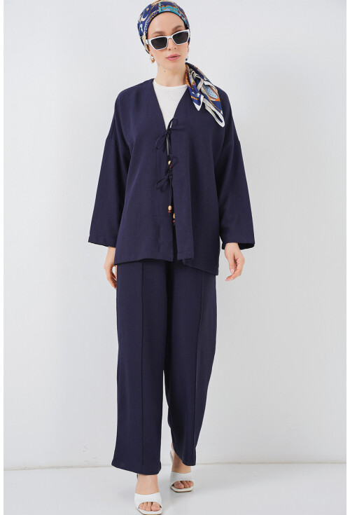 Kadın Keten Kimono İkili Takım 6727