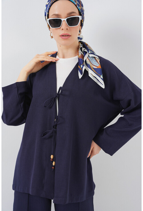 Kadın Keten Kimono İkili Takım 6727