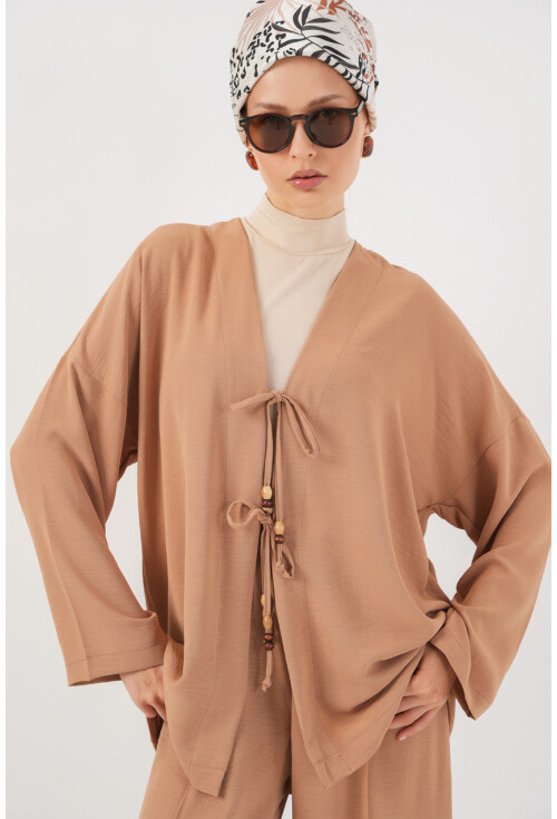 Kadın Keten Kimono İkili Takım 6727