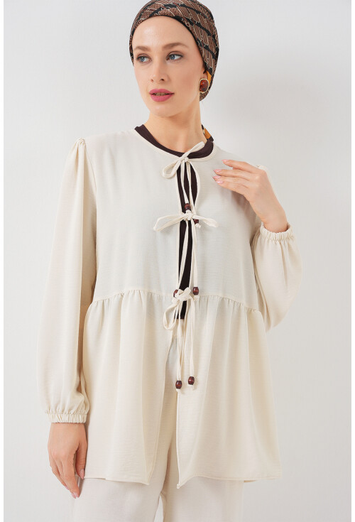 Kadın Keten Kimono İkili Takım 6727