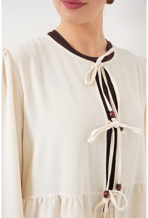 Kadın Keten Kimono İkili Takım 6727