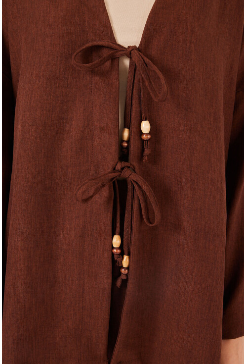 Kadın Keten Kimono İkili Takım 6727