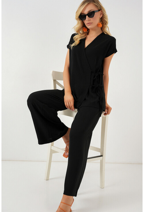 Kadın Kısa Kol Bağcıklı Ayrobin İkili Takım 6741