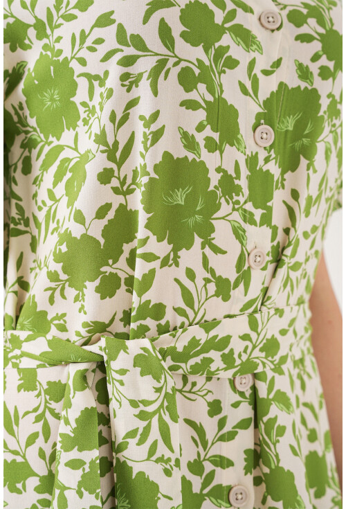 Kadın Kısa Kol Desenli Elbise 2560