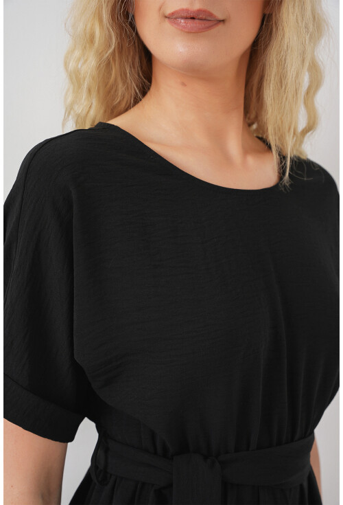 Kadın Kısa Kol Mini Ayrobin Elbise 2572