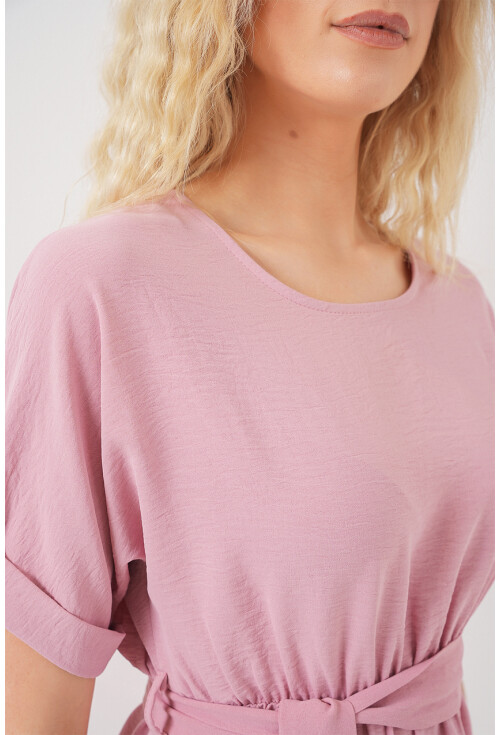 Kadın Kısa Kol Mini Ayrobin Elbise 2572