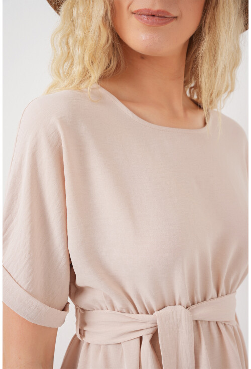 Kadın Kısa Kol Mini Ayrobin Elbise 2572