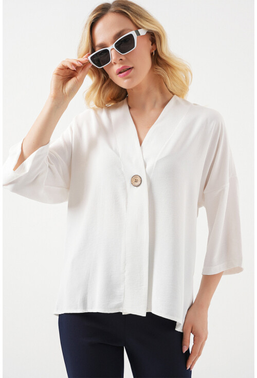 Kadın Kısa Kol Oversize Kimono 5969