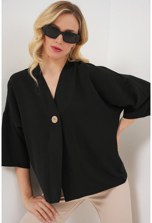 Kadın Kısa Kol Oversize Kimono 5969