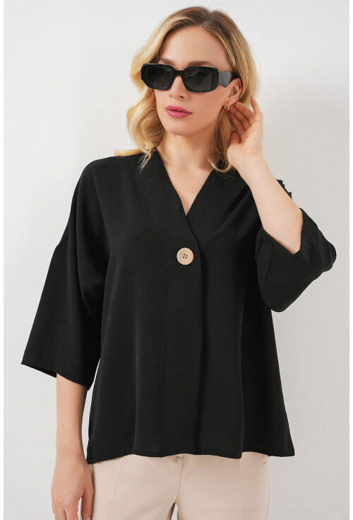 Kadın Kısa Kol Oversize Kimono 5969