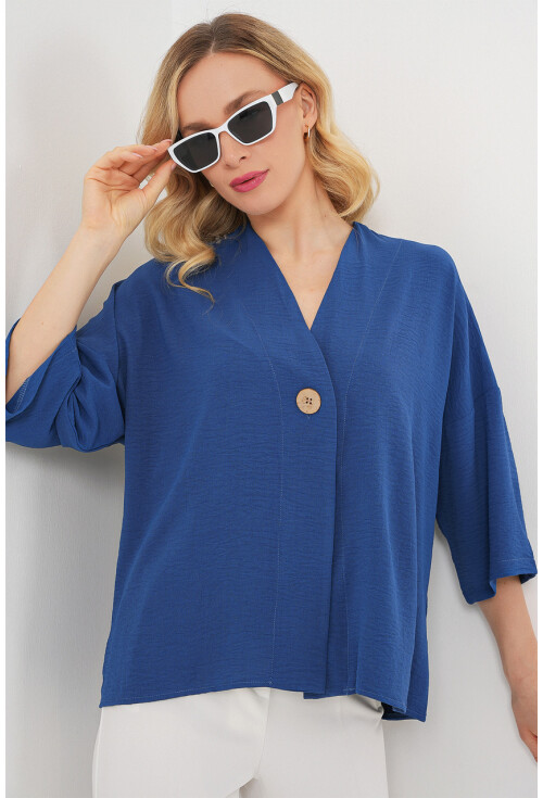 Kadın Kısa Kol Oversize Kimono 5969