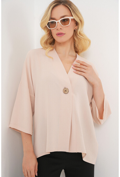 Kadın Kısa Kol Oversize Kimono 5969