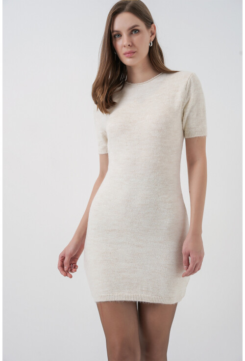 Kadın Kısa Kol Triko Elbise 15950
