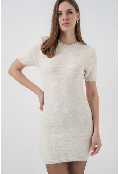 Kadın Kısa Kol Triko Elbise 15950