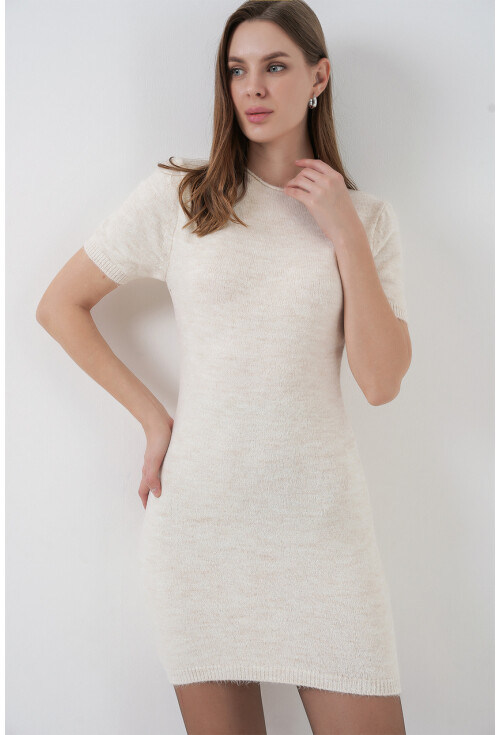 Kadın Kısa Kol Triko Elbise 15950