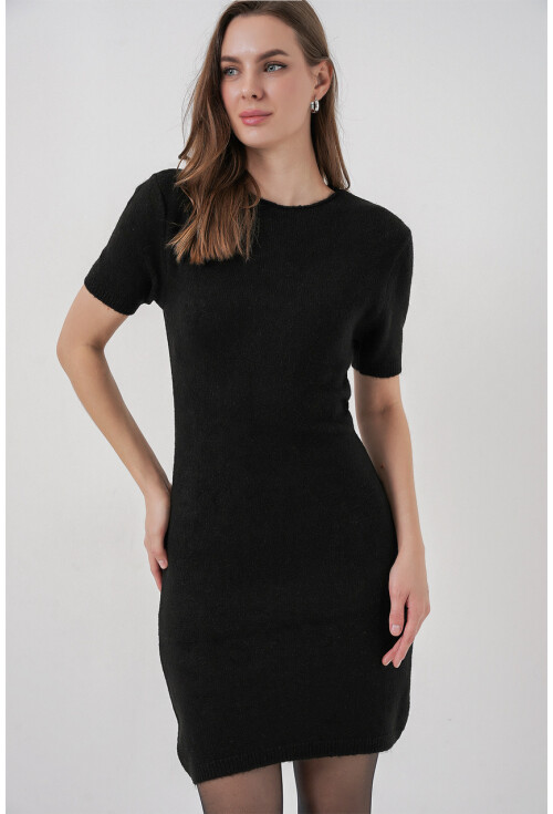 Kadın Kısa Kol Triko Elbise 15950