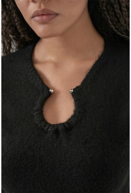 Kadın Kolye Detaylı Triko Elbise 15989