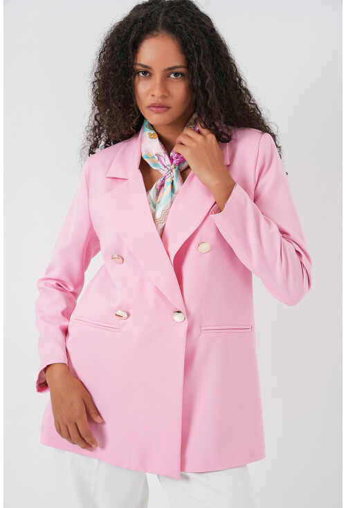 Kadın Kruvaze Yaka Blazer Ceket 0722