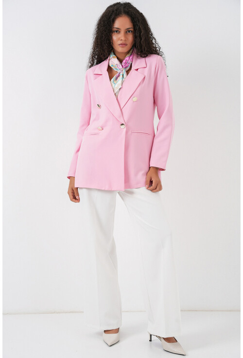 Kadın Kruvaze Yaka Blazer Ceket 0722