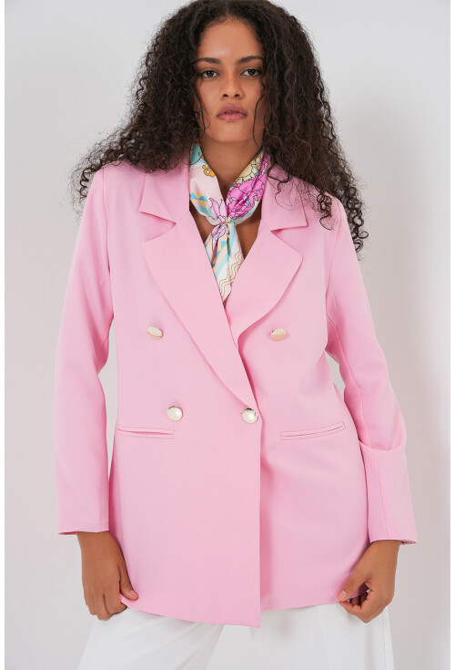 Kadın Kruvaze Yaka Blazer Ceket 0722
