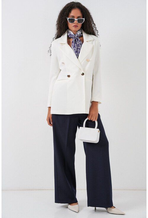 Kadın Kruvaze Yaka Blazer Ceket 0722