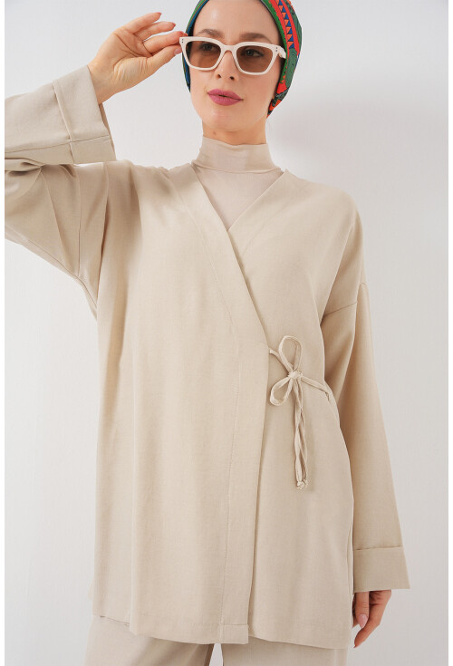 Kadın Kruvaze Yaka Kimono Alt Üst Takım 6743