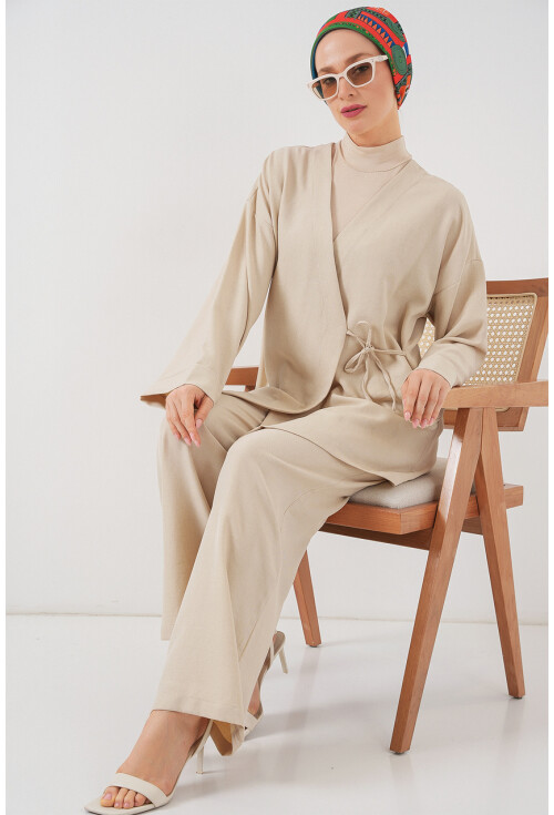 Kadın Kruvaze Yaka Kimono Alt Üst Takım 6743