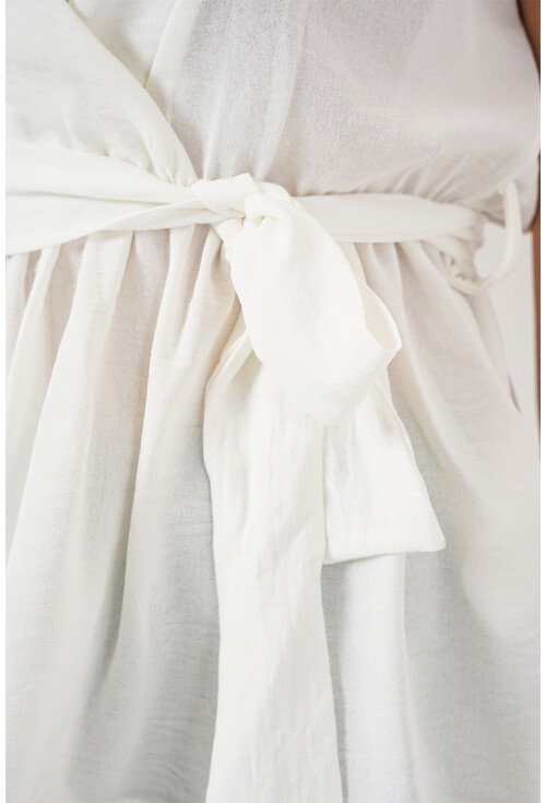 Kadın Kruvaze Yaka Kolsuz Bluz 966