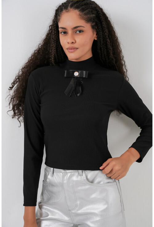 Kadın Kurdale Detay Uzun Kollu Bluz 977