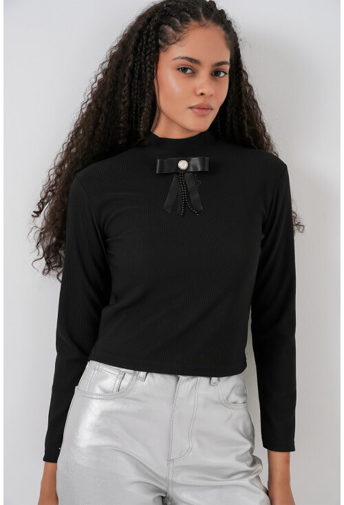 Kadın Kurdale Detay Uzun Kollu Bluz 977