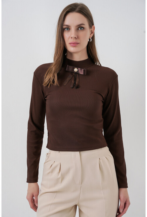 Kadın Kurdale Detay Uzun Kollu Bluz 977