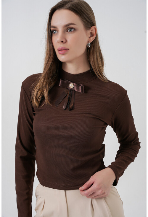 Kadın Kurdale Detay Uzun Kollu Bluz 977