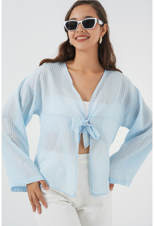 Kadın Önü Bağcıklı Bluz 952