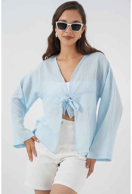 Kadın Önü Bağcıklı Bluz 952
