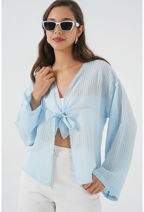 Kadın Önü Bağcıklı Bluz 952