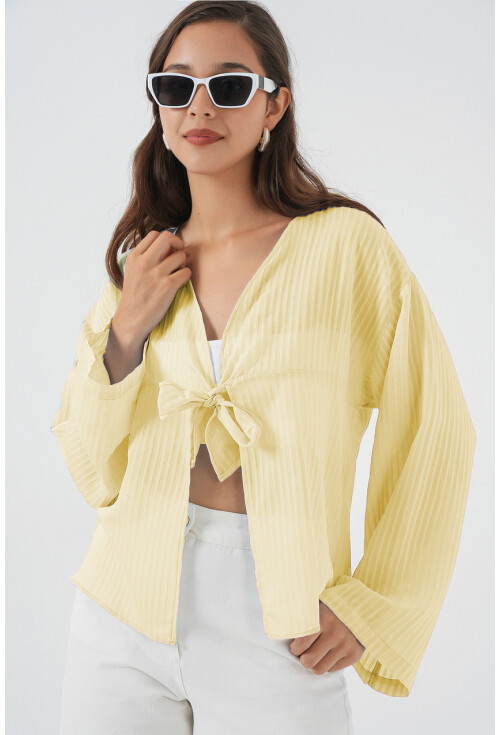 Kadın Önü Bağcıklı Bluz 952