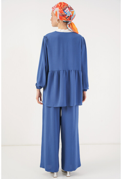 Kadın Önü Bağcıklı Tunik Pantolon İkili Takım 6744