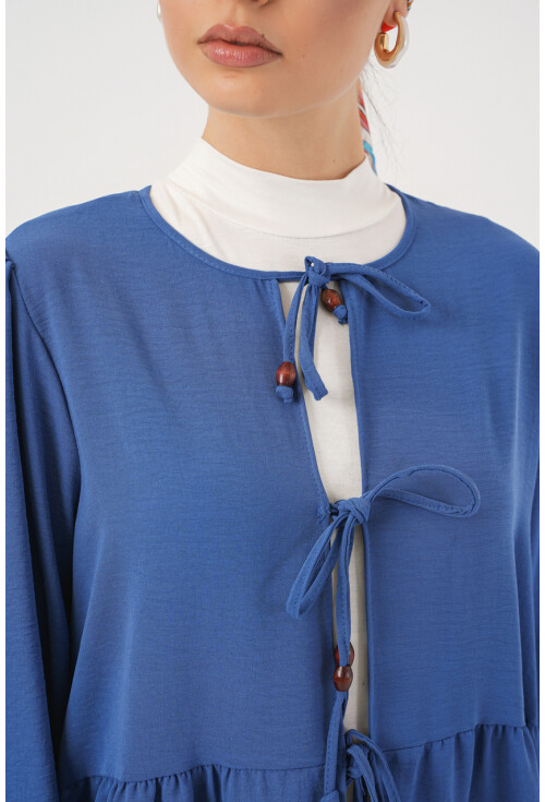 Kadın Önü Bağcıklı Tunik Pantolon İkili Takım 6744