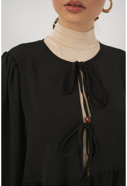 Kadın Önü Bağcıklı Tunik Pantolon İkili Takım 6744