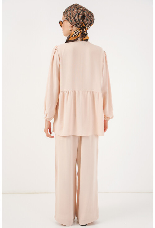 Kadın Önü Bağcıklı Tunik Pantolon İkili Takım 6744